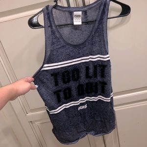 PINK Too Lit to Quit Tank Size Medium